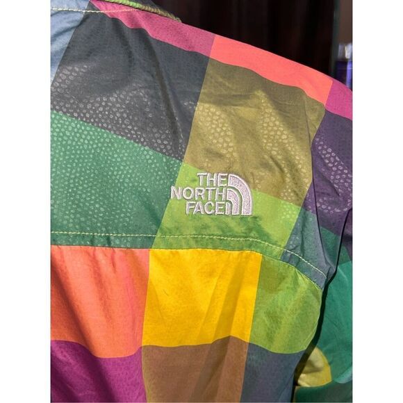 The North Face Womens Full Zip Multicolor Plaid Windbreaker Shell Jacket medium - Picture 6 of 7